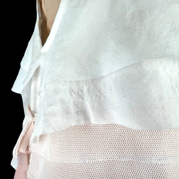 LOFT Layered Sheer Neutrals Sheath Dress 12  Feminine Coquette Twee Fairy  Y2K - Picture 6 of 6